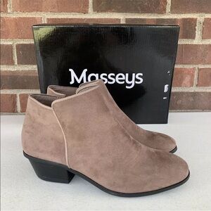 Masseys Women’s Addie Almond Toe Ankle Fashion Boots, Dark Taupe, Size US 7 W